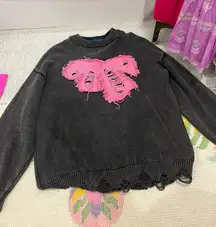 Black/pink bow sweater alfric eden
