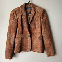 Zara sz XS brown faux leather‎ basic blazer