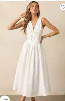 RED DRESS BOUTIQUE SUNNY DAY SOIREE WHITE COTTON CORSET MAXI DRESS Small NWT