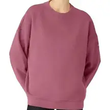 Alo Renown Heavyweight Crew Neck Pullover Sweatshirt Oversized Unisex Pink XL