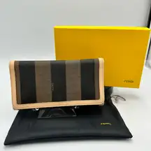 Fendi Pequin Striped Wallet