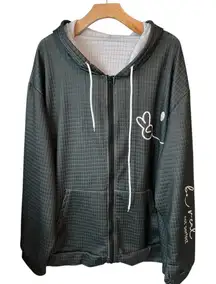 Fujian Ganzhou Oversized Hoodie Womens XL Green Full Zip Waffle Be Real Logo