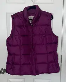 Eddie Bauer Premium Quality Goose Down Puffer Vest Size XXL Purple Excellent con