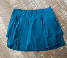 Athleta Momentum Tiered Ruffle Skirt Teal S
