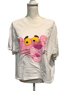 Vintage Pink Panther T-Shirt Single Stitch 90s Cartoon Tee White One Size USA
