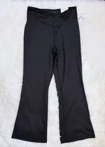 Black Crossover Fit Flare Leggings