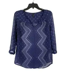 Maurices Women's Navy Blue Shear Lightweight Blouse
