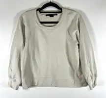 Veronica Beard Sweatshirt Womens‎ Small Cream Ivory Natti Crop French Terry Pima