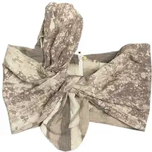 Just Bee Queen Sol Crop Top One Shoulder Printed Top‎ Taupe Size XS