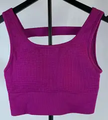 Yogalicious Medium Purple Pink Waffle Seamless Activewear Sports Bra - Racerback