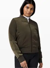 Non-Stop Reversible Bomber Jacket in Dark Olive