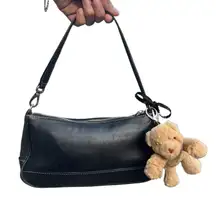 Vintage Coach Hampton Black Leather Demi Bag 7785