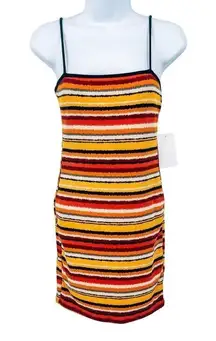 Urban Outfitters PUBLIK Striped Ribbed Knit Y2K 2000s Sleeveless Bodycon Mini Dress Medium