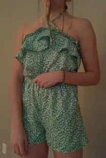 Green Floral Romper