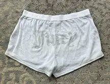 Juicy Couture Velour Big Bling Sleep Booty Shorts White Large