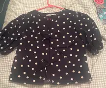Abercombie Polka Dot Top - Black and White