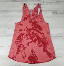 NWOT American Apparel 50/50 Custom Red Bleach Tie Dye Crinkle Tank Top Medium