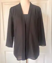 💛 Hugo Boss Sheer Black Blouse 3/4 Sleeves