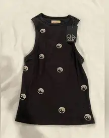 Chaser Black Sleeveless Top with Smiley Faces