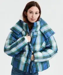 NWOT American Eagle AE 80’s Puffer coat Jacket in plaid