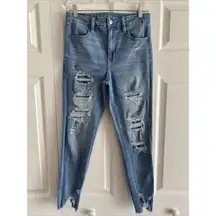 American‎ Eagle 8 360 Next Level Stretch Super High Rise Distressed Jegging