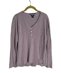 Roots Canada Light Purple Hemp Collection Henley Small