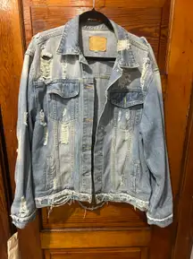 Distress Oversized Jean Jacket