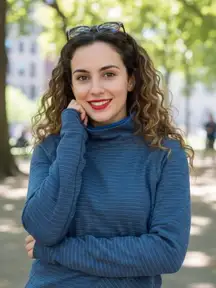 Mountain Hardwear Serrana Women’s Wool Blend Blue Striped Mock Neck Sweater - S