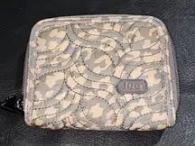 Lug Splits Gray Pink Animal Print‎ Compact RFID Wallet
