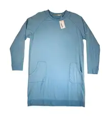 Peter Millar Womens Sweatshirt Dress Light Blue Crew Neck Long Sleeve Size L