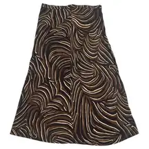 J.Mclaughlin Zambria Bias Louisa May Midi Skirt Brown Black Animal Print Size 4