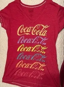 Coca-Cola  Red Fitted V-Neck T-Shirt