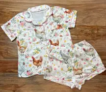 Chicken Pajamas Women's Medium New