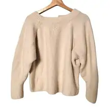 VICTORIA SECRET SWEATER cream off shoulder, boat neck