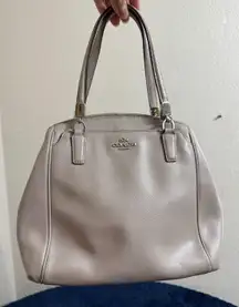 Coach Handbag Purse Minneta Chalk‎ Cross Grained Leather