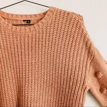 (No brand) Mauve Knit Crop Sweater with Balloon Sleeves. Size XS.