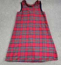 Vineyard Vines  Womens Nantucket Tartan Dress 4 Red Blue Plaid Christmas Bow Back