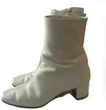 By Far Sofia Boots Off White Heeled Ankle Boot Leather Size 36 Women’s 5.5