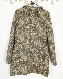 L.L. Bean Woman's Sz S Green Camo Printed Hooded Fleece Lined‎ Winter Jacket