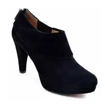 Adrienne Vittadini Ankle Boots Suede Leather Black Booties Size 9.5M New in Box