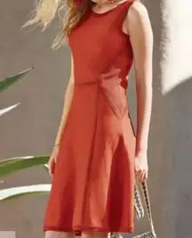 Peruvian Connection Poppy Lorelei Fit and Flare Dress Burnt Orange Size Small