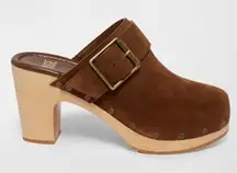 Paige Rosie Slip On Studded Platform Cocoa Brown Heeled Clogs