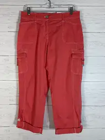 crop mid rise cranberry pants size 8 womens