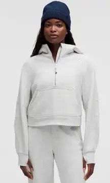 Lululemon Scuba Oversized Half-Zip Hoodie Heathered Core Ultra Light Grey XS/S