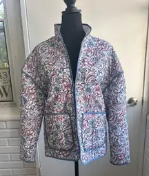7 For All Man Kind Quilted Floral Boxy Jacket small fall winter work holiday