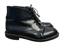 J. CREW Vintage Black Leather Lace Up Ankle Boots Made in Italy Size 36 US 5.5