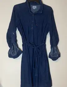 Levi's women's denim long-sleeve shirtdress in blue Large extra Large
