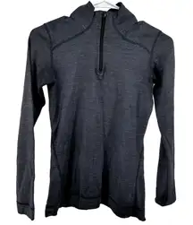 Smartwool Merino 250 Base Layer 1/4 Zip UPF 50+ Long Sleeve Turtleneck Gray XS