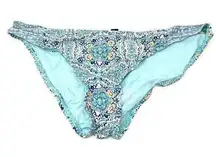 Cikada Women's Size 10 Geometric Cheeky Bikini Bottom Blue Print