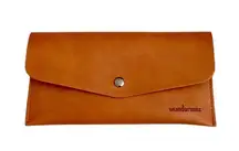 Leather Wallet Think Happy Be Happy Burnt Orange Vegan Leather New